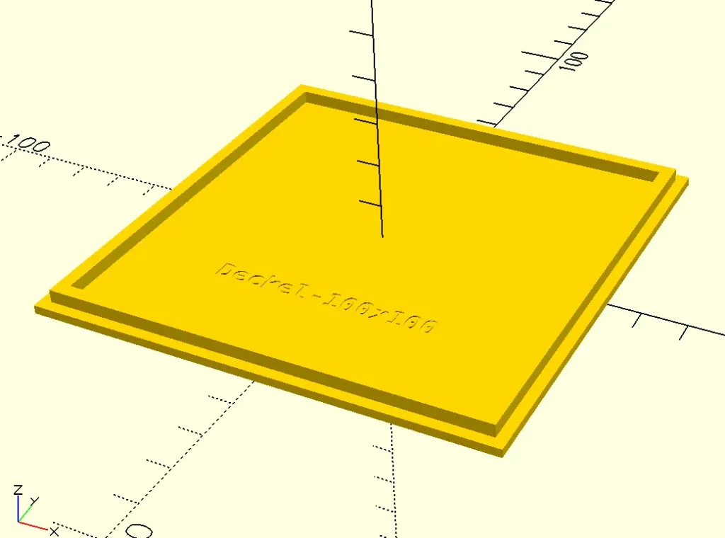 Eckiger Deckel mit umlaufendem Steckrand für den Silikonformhalter, 3D-gedruckt